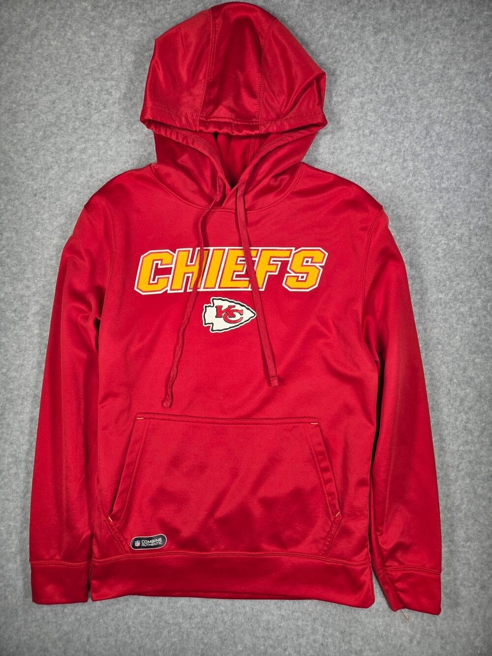 NFL Team Apparel Kansas City Chiefs Authentic Hoodie Red Sweatshirt Small S cozy